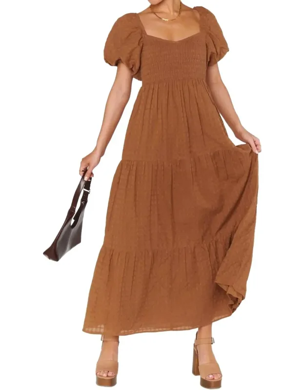 Puff Sleeve Maxi Dress