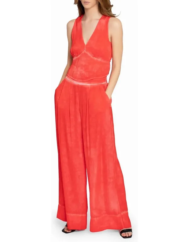 Garment Dyed V-neck Top