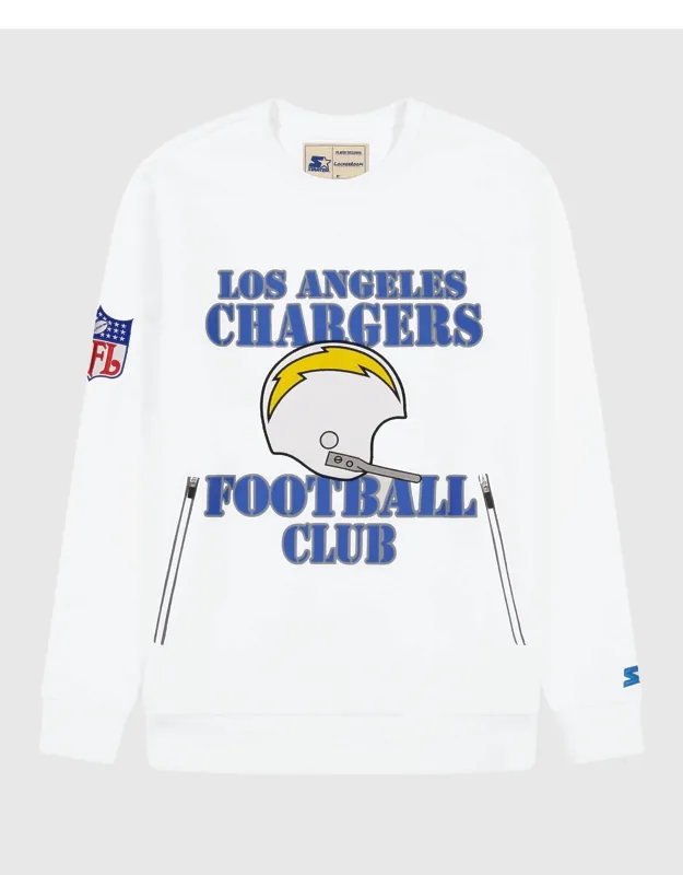 Los Angeles Chargers Crew Neck Sweatshirt With Zip Pockets
