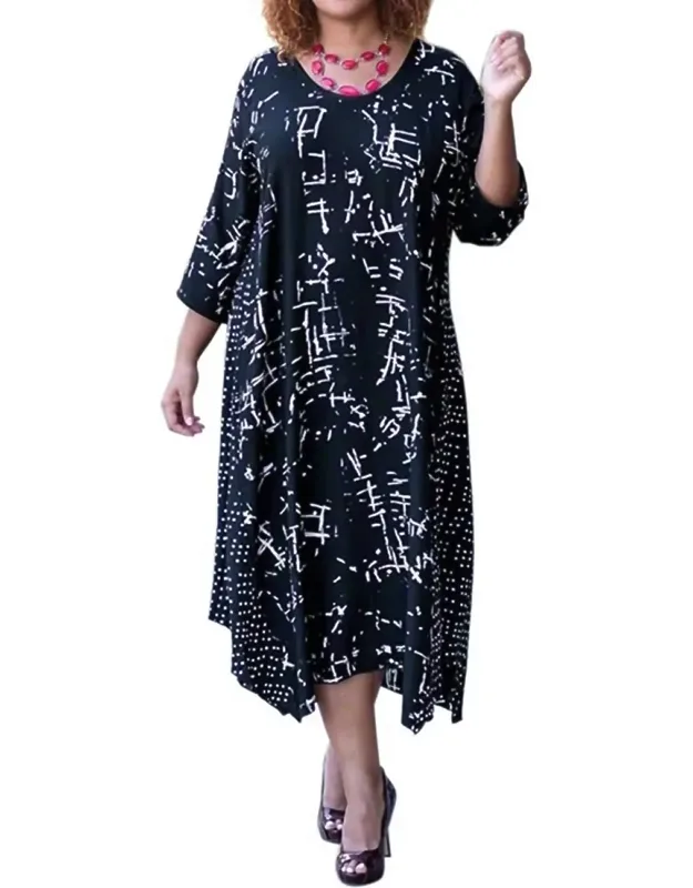 Printed Rayon 3/4 Sleeve Dress