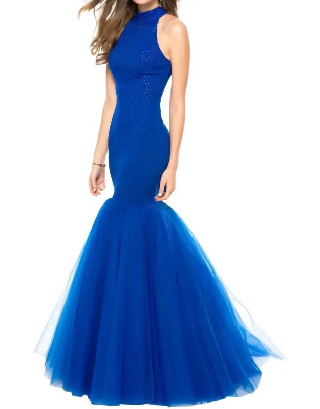 Beaded Jersey Mermaid Prom Dress