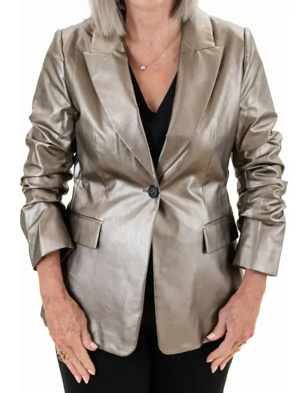 Faux Leather Blazer