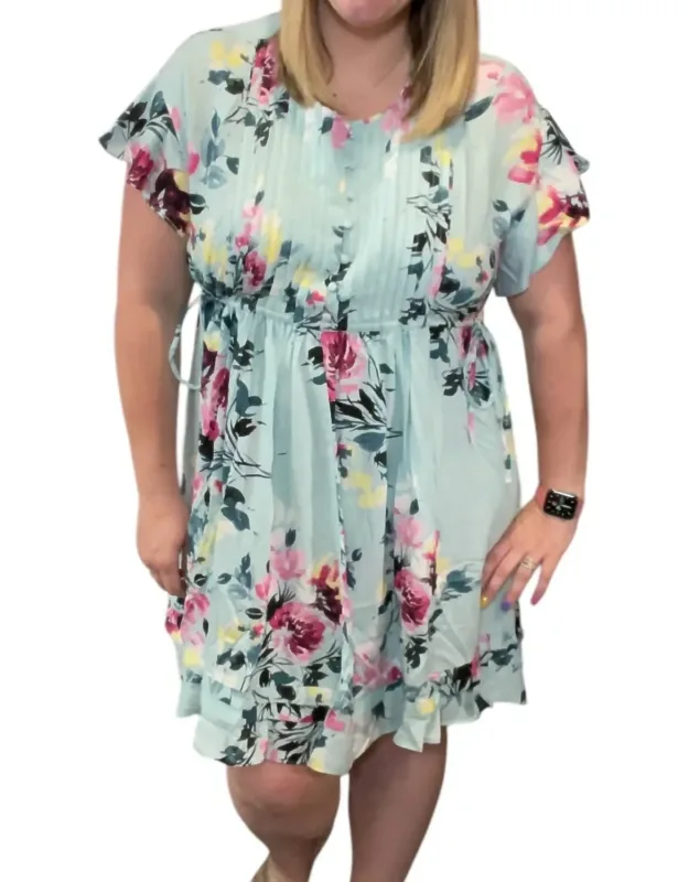 Floral Pintuck Dress