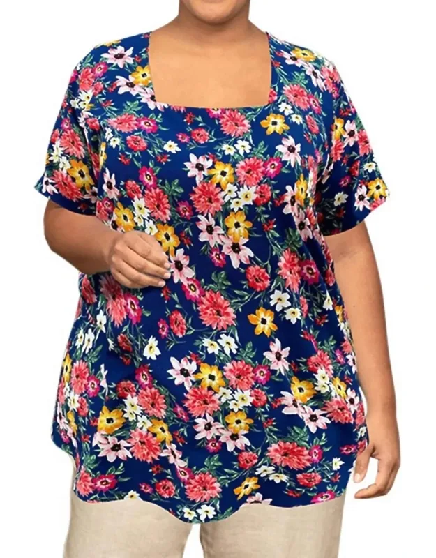 Printed Square Neck Tunic