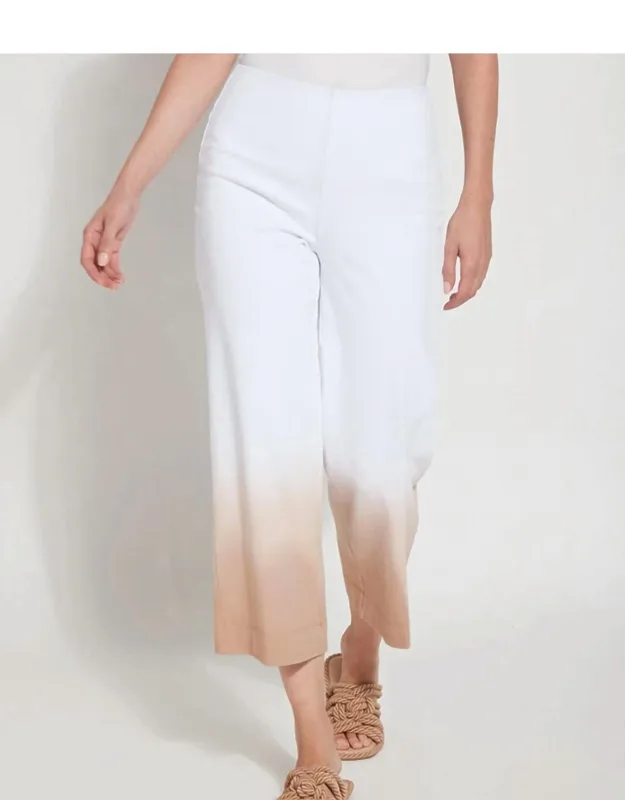 Cropped Wide Leg Ombre Pants