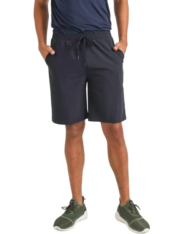 Active Drawstring Shorts With Zippered Pouch