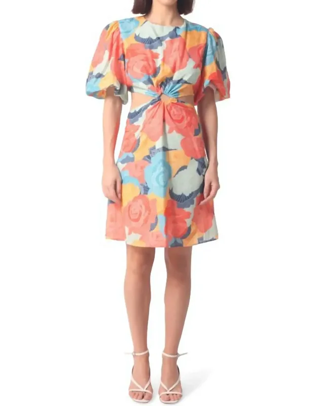 Summer Cut Out Flowery Dress