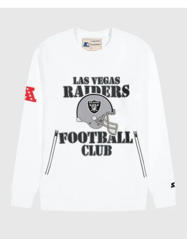 Las Vegas Raiders Crew Neck Sweatshirt With Zip Pockets