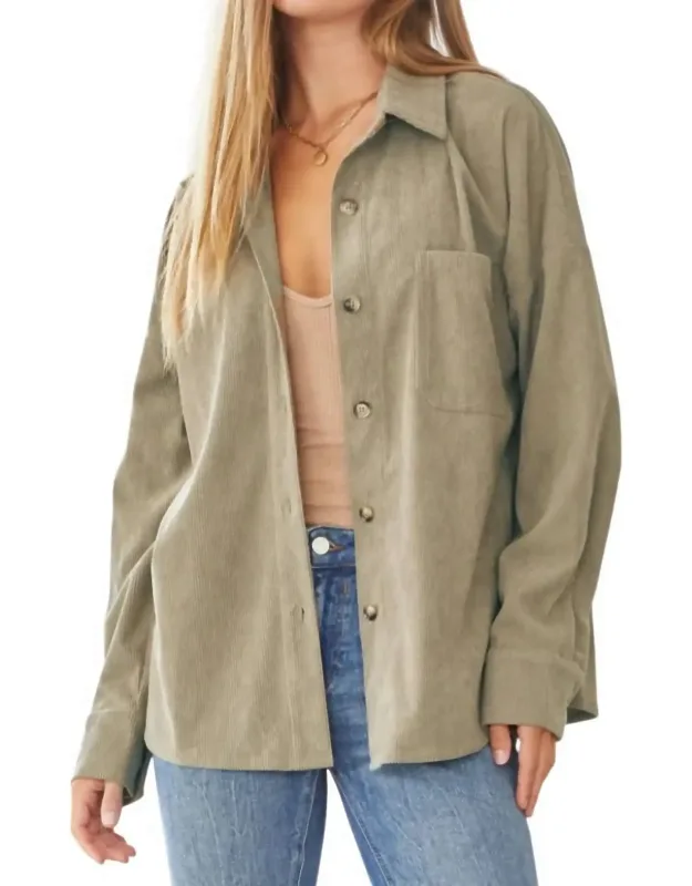 We Go Together Corduroy Button Down Top
