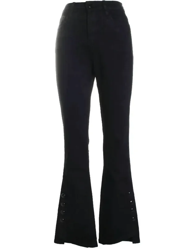 Button Details Straight Leg Jeans
