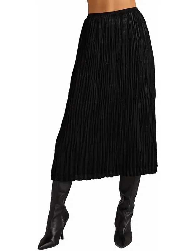 Variegated Pleat Midi Skirt