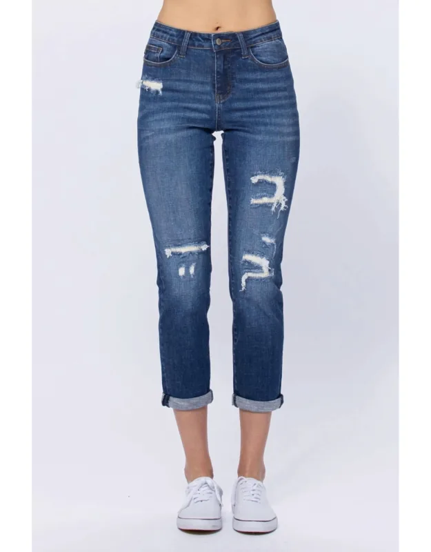 Thermal Patch Boyfriend Jeans