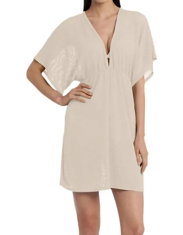 Gofret Dolman Sleeve V-neck Tunic