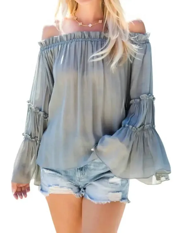 Off Shoulder Tiered Sleeve Top
