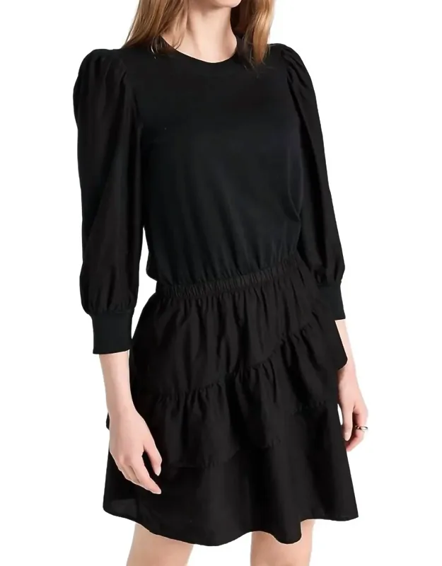 Ruffled Combo Mini Dress