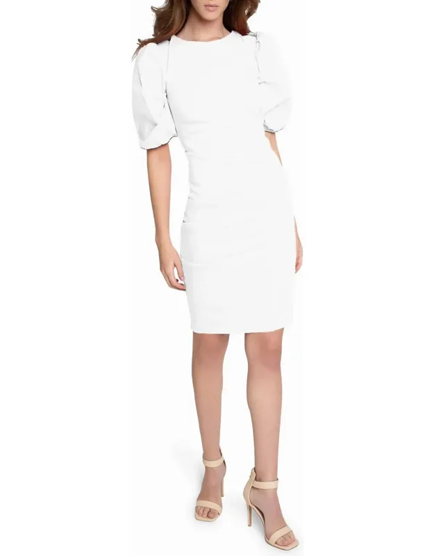 Stretch Puff Sleeve Dress