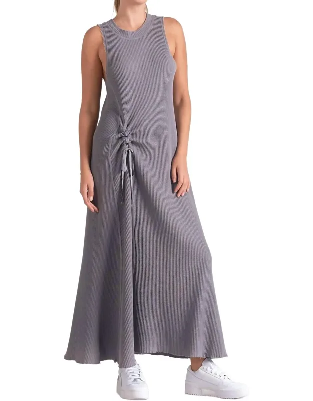 Maxi Sleeveless Cinched Waist Dress