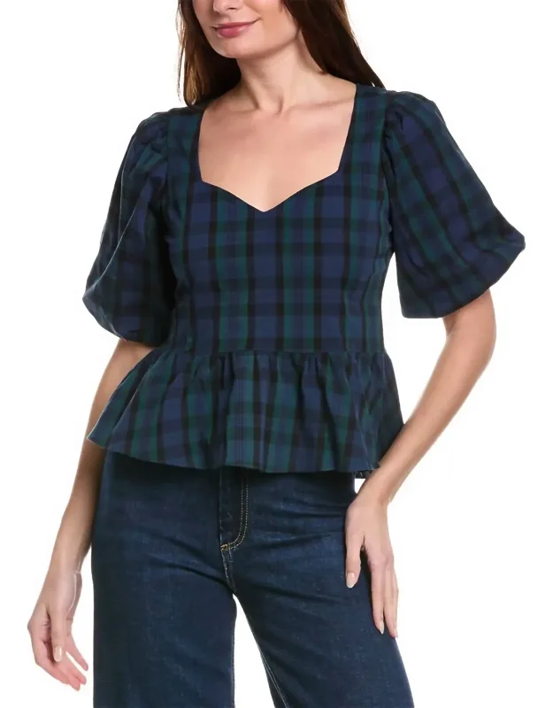 Puff Sleeve Peplum Top