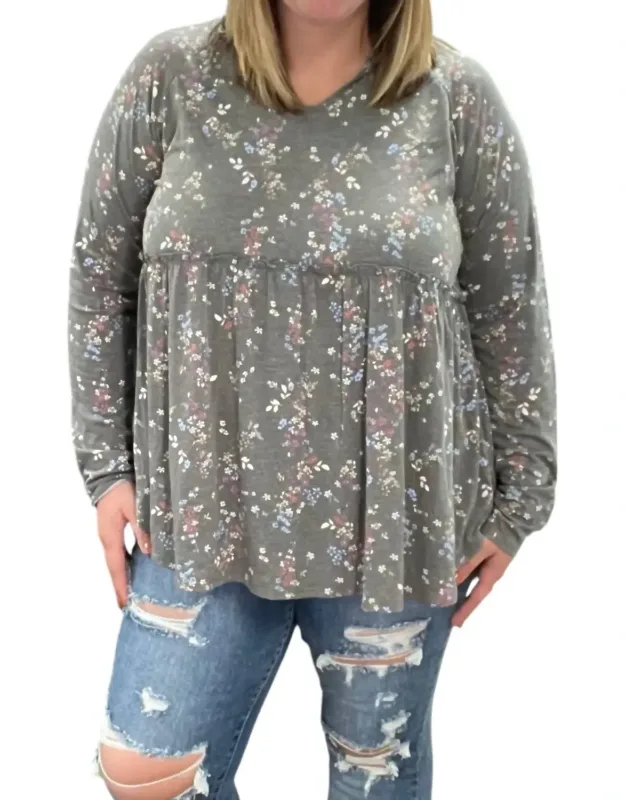 Floral Hooded Babydoll Top
