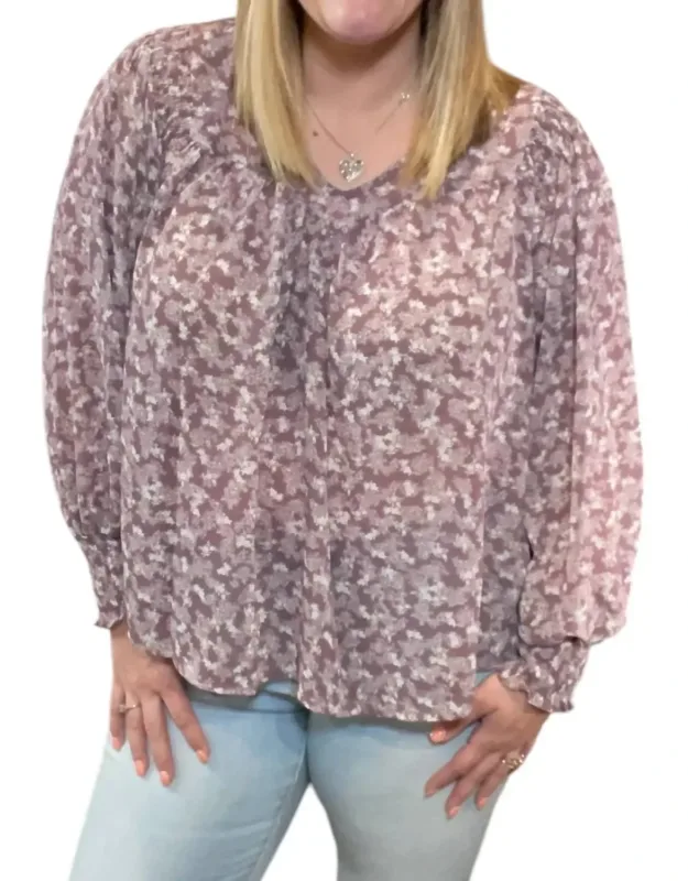 Floral Smocked Long Sleeve Top