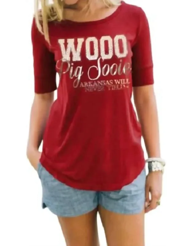 University Of Arkansas Half-sleeve Tee