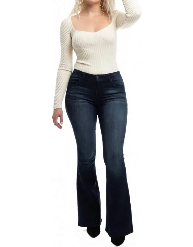 Long Mid-rise Vintage Flare Jeans