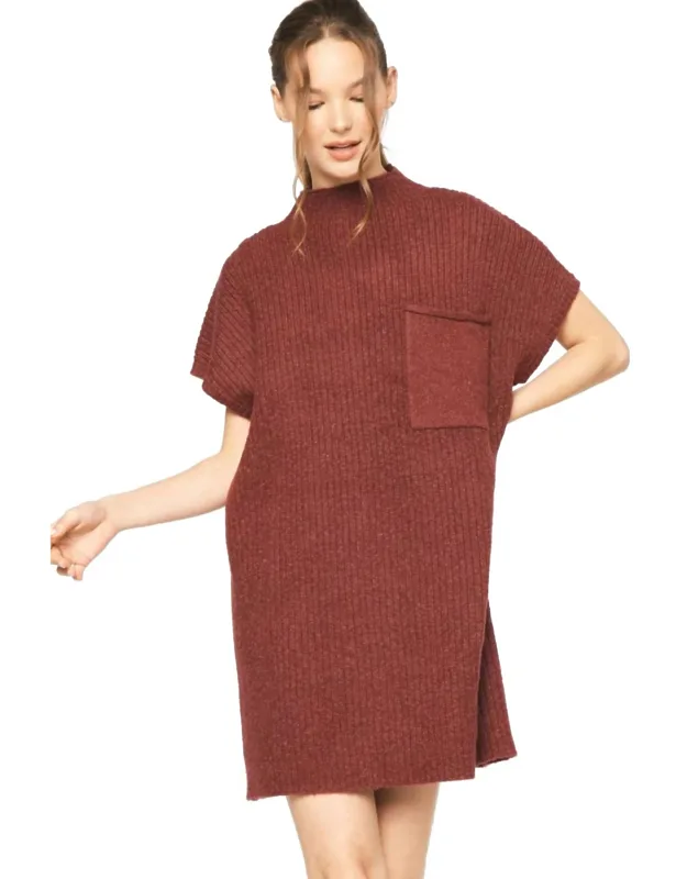 Mock Neck Sweater Knit Dress