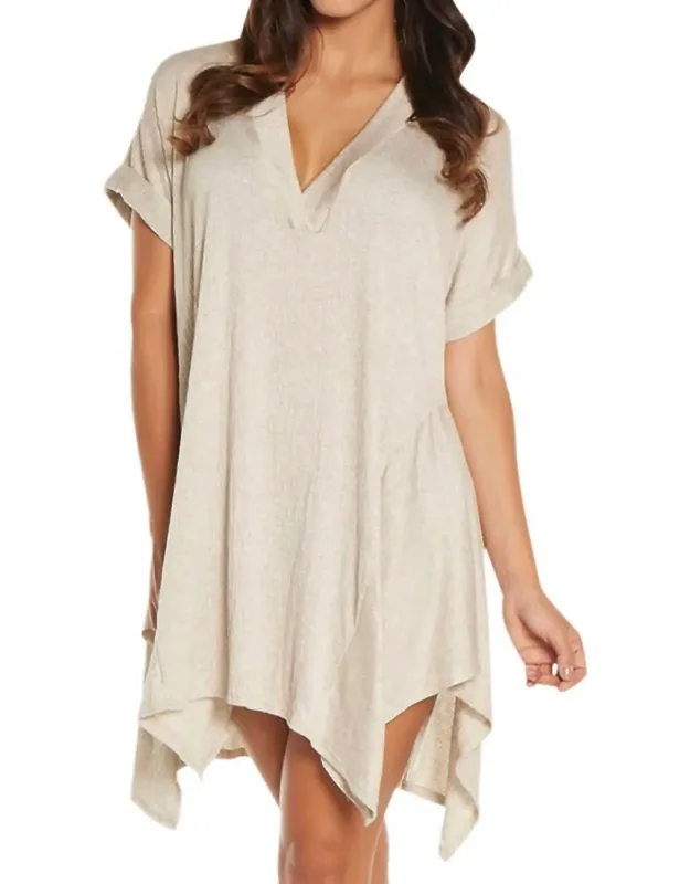 Corbel V-neck Shirt Dress