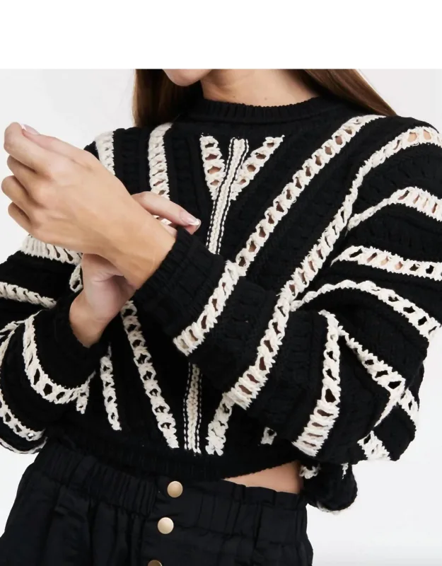 Havana Dolman Sleeve Crochet Sweater