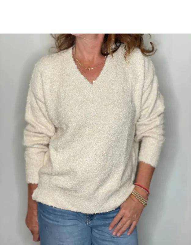 Plush V Neck Pullover Top