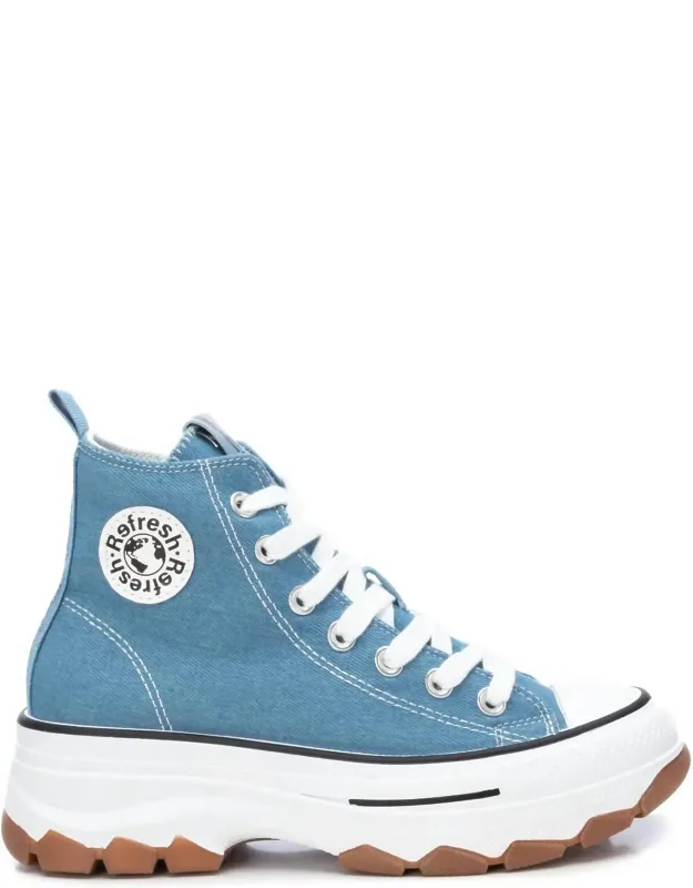 Canvas Ankle Boots In Jeans