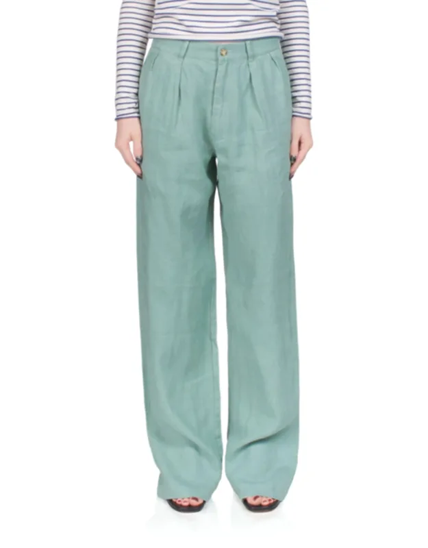 Double Pleat Wide Leg Chino Pants