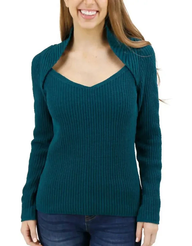 Cabled Sleeve Shrug Sweater