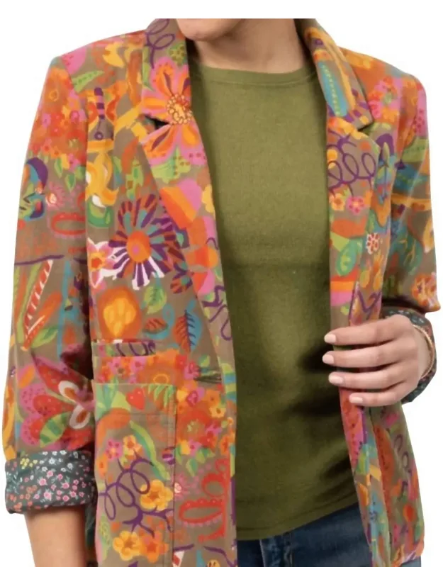 Corduroy Print Blazer