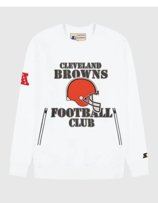 Cleveland Browns Crew Neck Sweatshirt With Zip Pockets