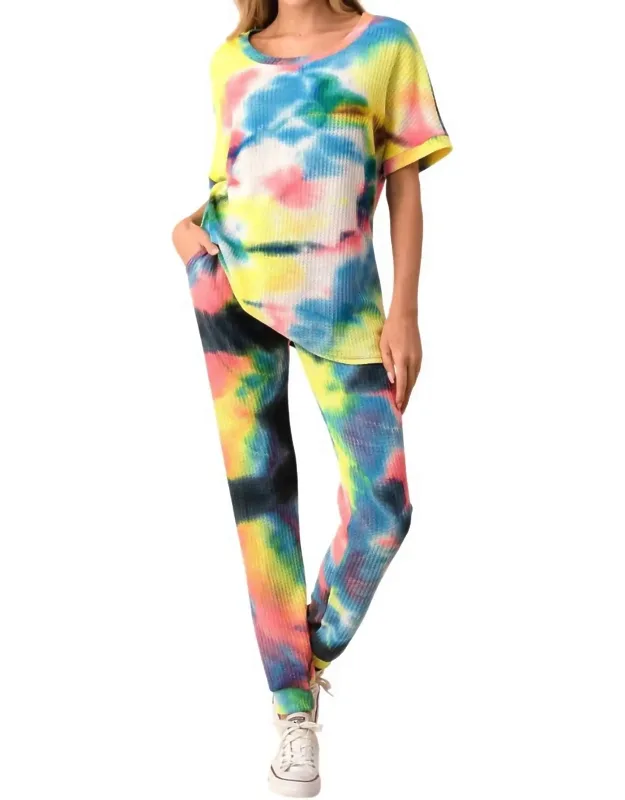 Jogger Set In Rainbow Tie Dye