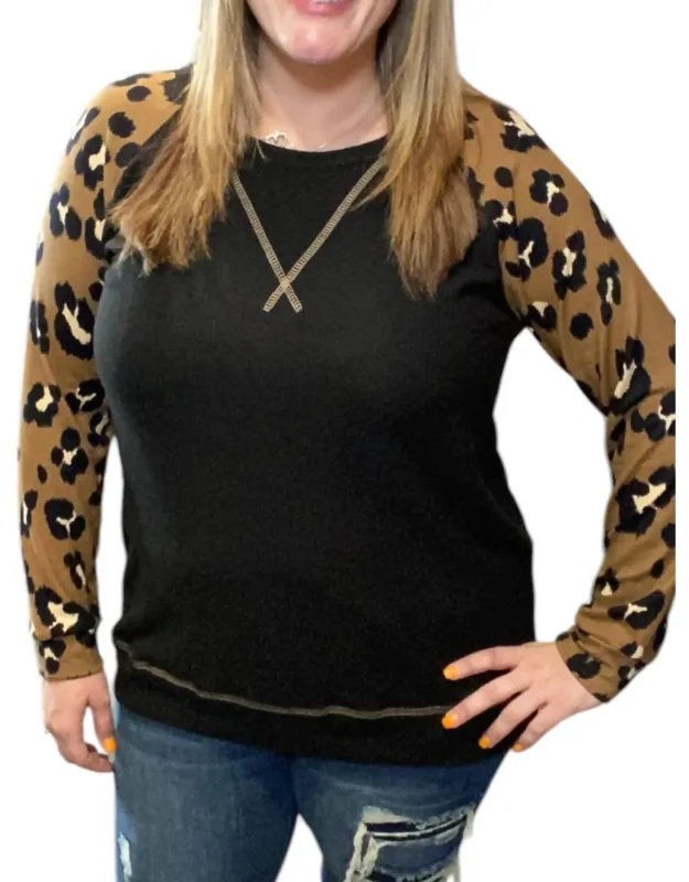 Fleece Animal Print Long Sleeve Tee