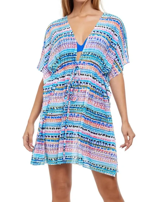 V-neck Mesh Tunic Cover Up