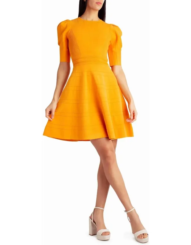 Pleated Shoulder A-line Dress