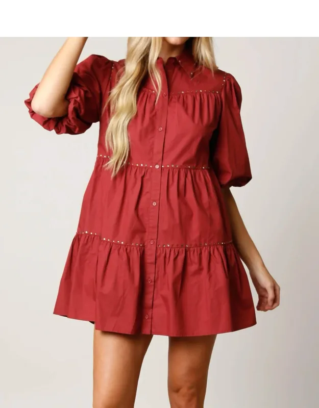 Puff Sleeve Tiered Dress