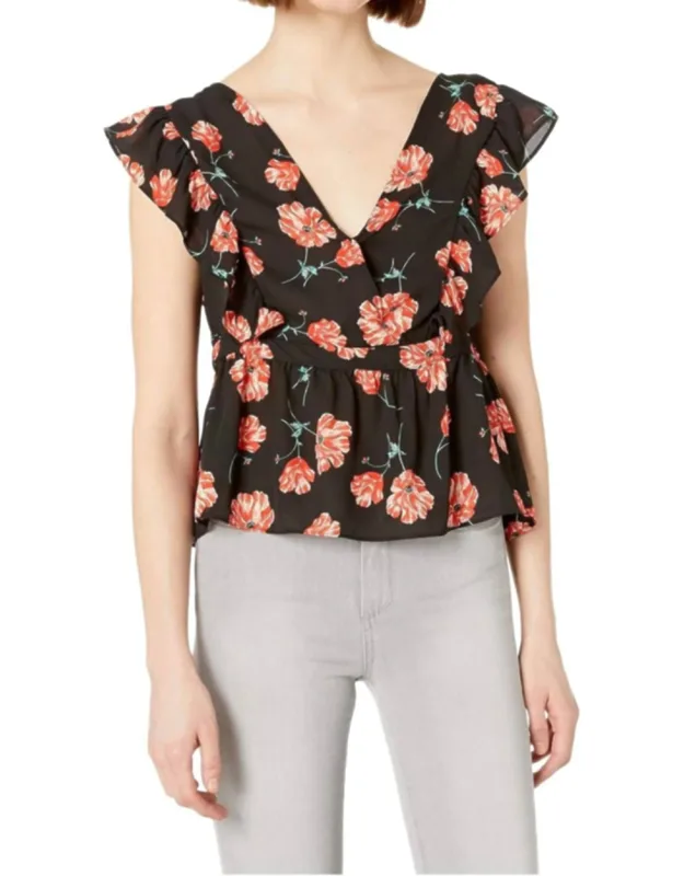 Poppy Love Flutter Sleeve Blouse