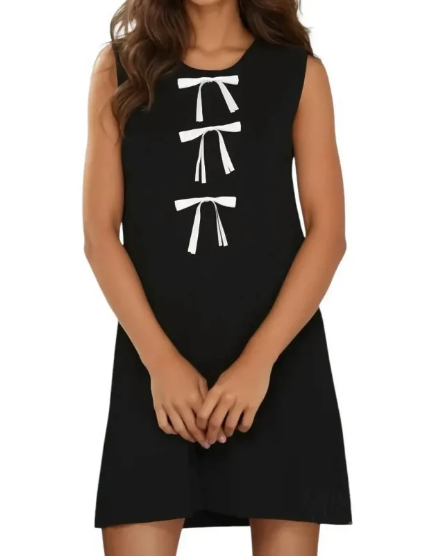 Tatiana Bows Sheath Knit Mini Dress