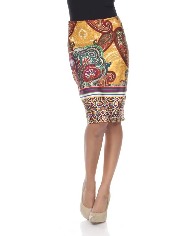 Printed Pencil Skirt