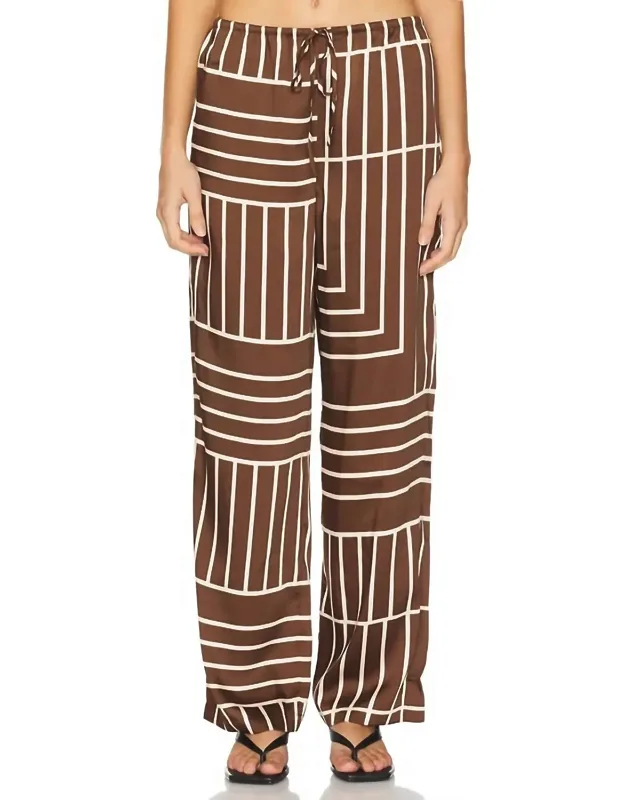 Damani Pants In Line Art With Relaxed Fit And Wide-leg Style