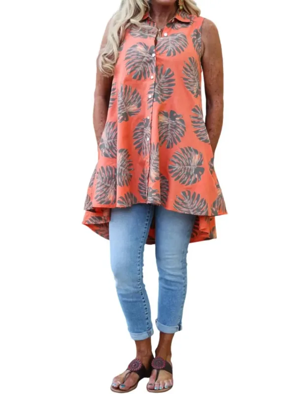 Palm Leaf High Low Top