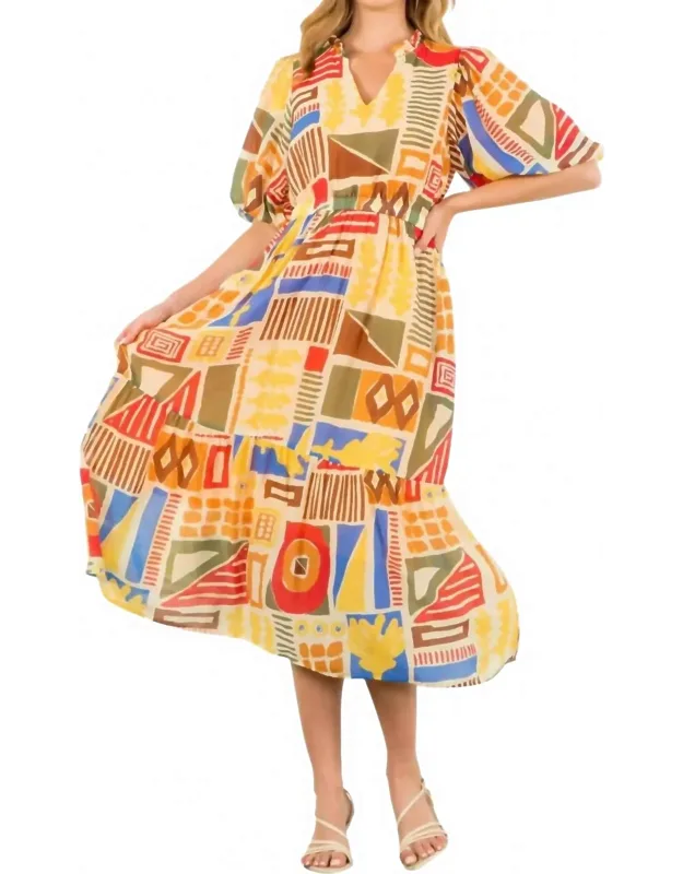 Abstract Print Dress