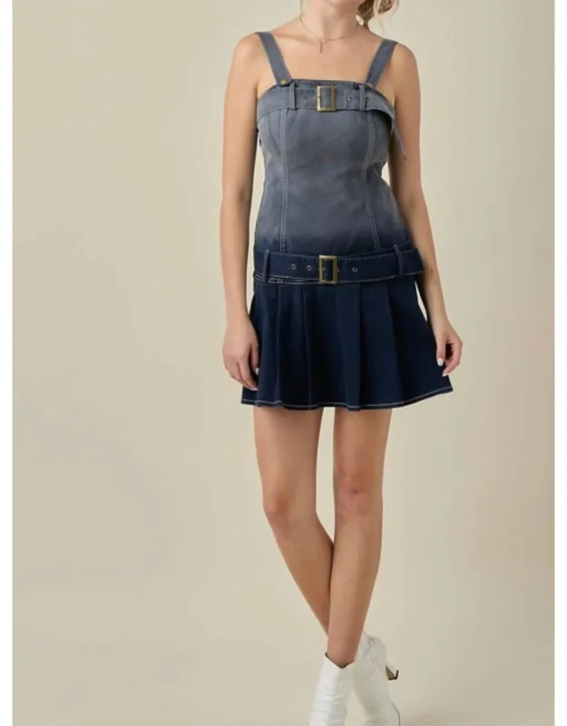 Drop Waist Belted Mini Dress