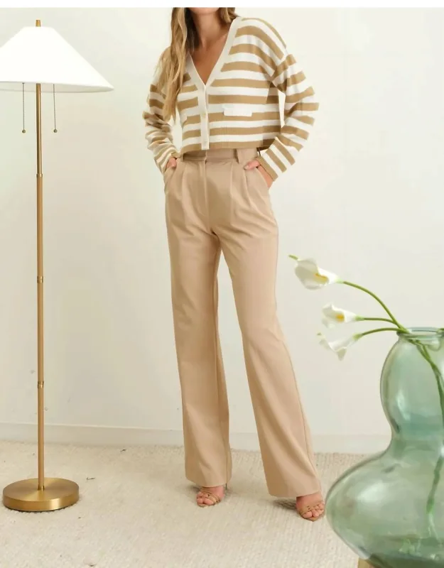 Stripe Long Sleeve Knit Button Down Cardigan