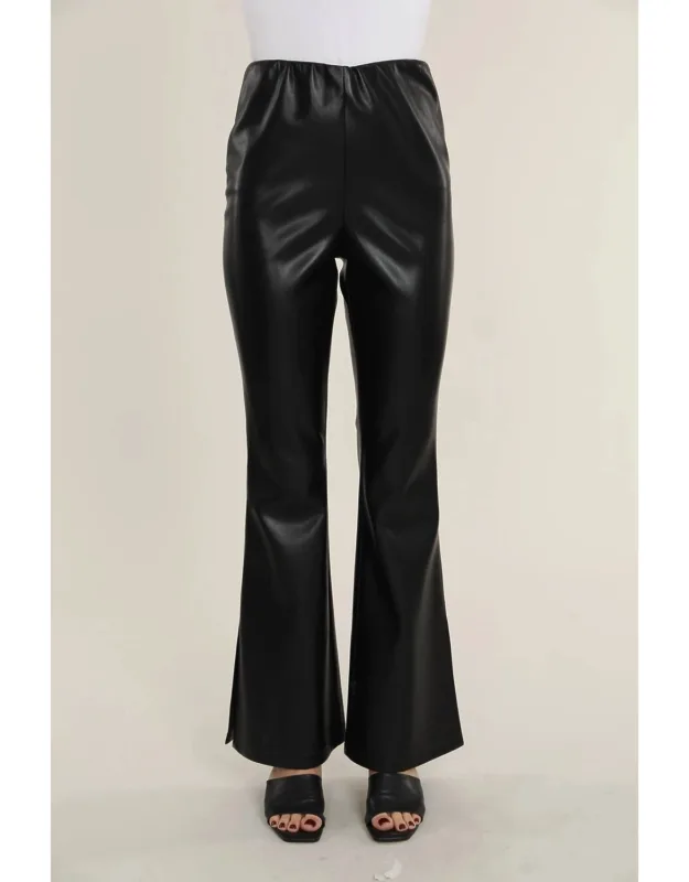 Faux Leather Flare Pants