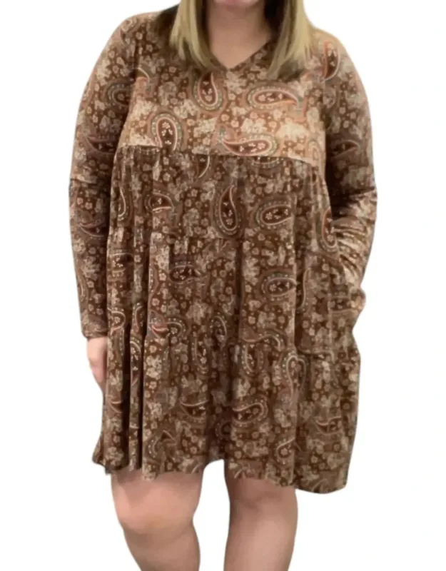 Paisley Long Sleeve Dress